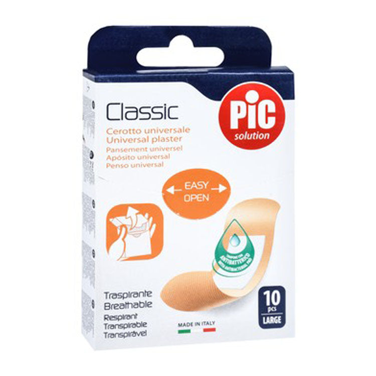 لاصقات بيك سوليوشن الكلاسيكية الكبيرة مع ضمادة مضادة للبكتيريا (25 × 72 مم)