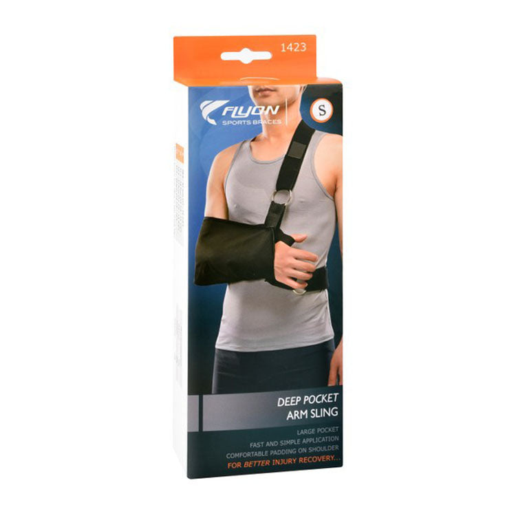 حمالة ذراع Flyon صغيرة سوداء ذات جيب عميق (28-31.1 سم)