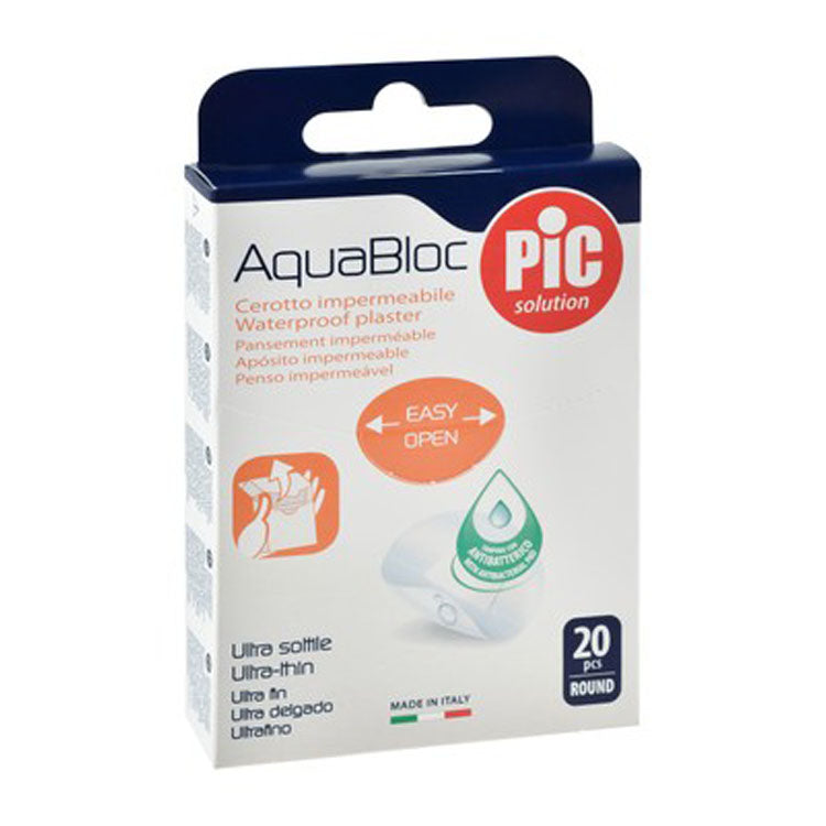 لاصقات بيك سوليوشن أكوا بلوك المقاومة للماء، دائرية، رقيقة للغاية، مع ضمادة مضادة للبكتيريا