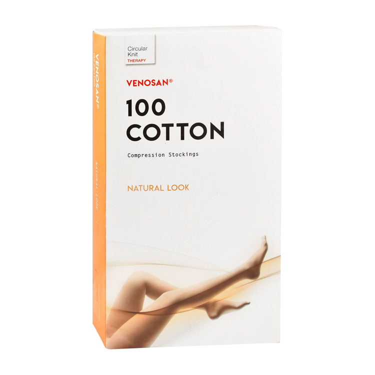 Venosan 100 Natural Look 3XL جوارب ضاغطة قطنية مفتوحة الأصابع باللون البيج الفئة 2