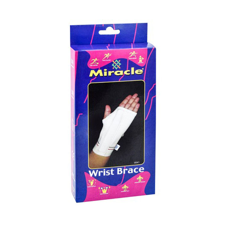 دعامة معصم يمنى بيضاء من Miracle مقاس 2XL (21.5-22.5 سم)