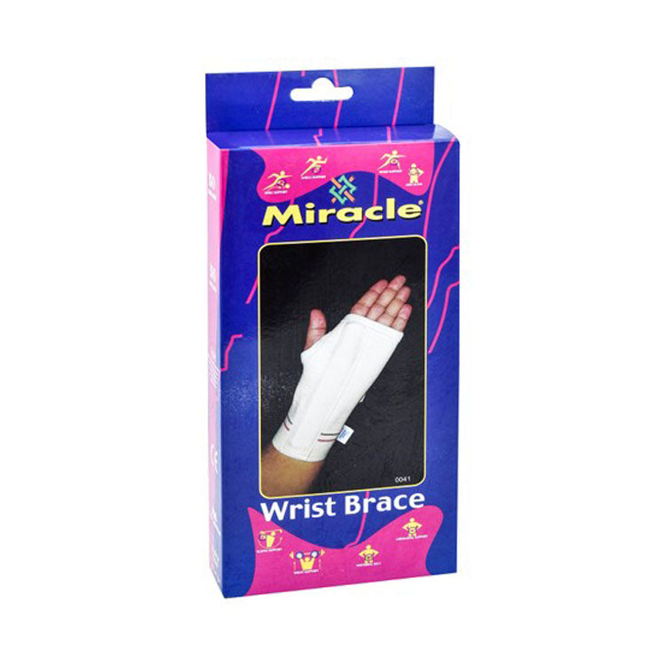 Miracle Small White Left Wrist Brace (17-17.5cm)
