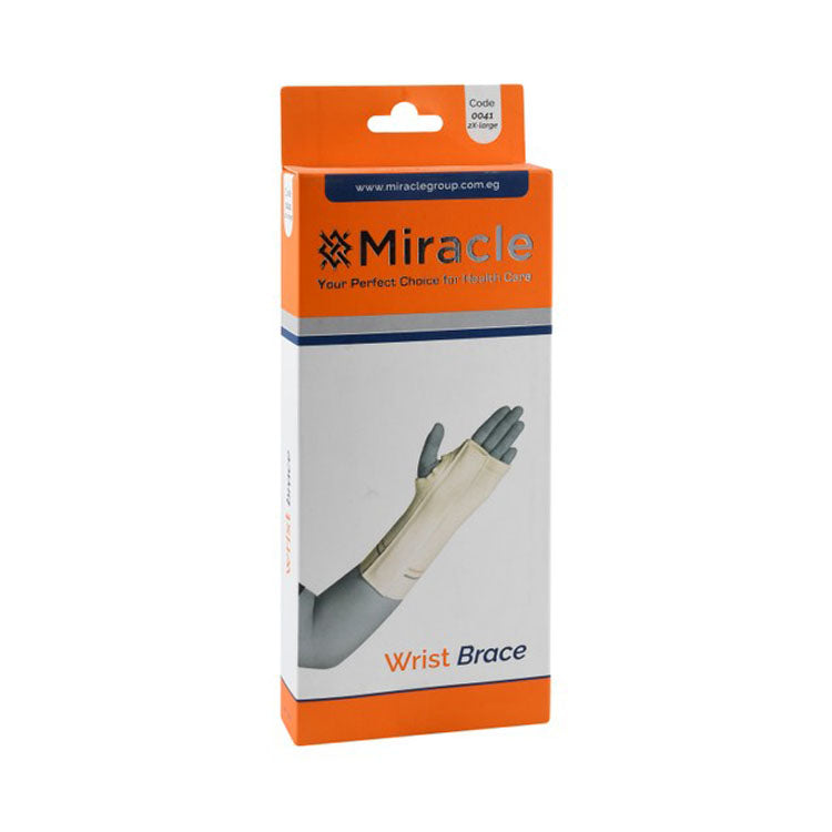 Miracle 0041 2XL دعامة معصم يسار بيضاء (21.5-22.5 سم)
