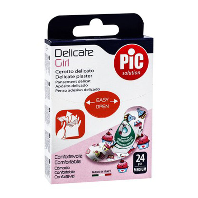 لاصقات بيك سوليوشن ديلكت جيرل متوسطة الحجم مضادة للحساسية مع ضمادة مضادة للبكتيريا
