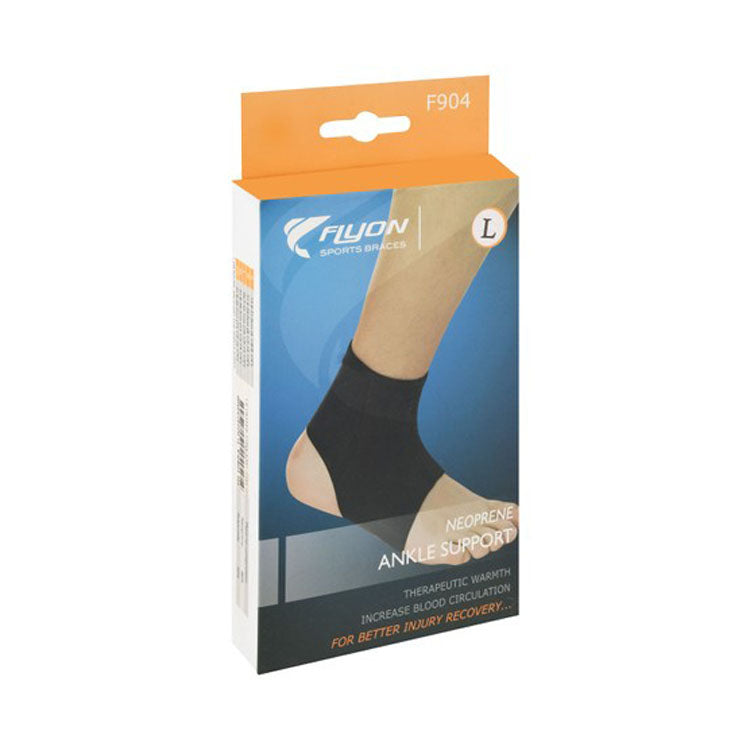 Flyon Large Black Neoprene Ankle Support