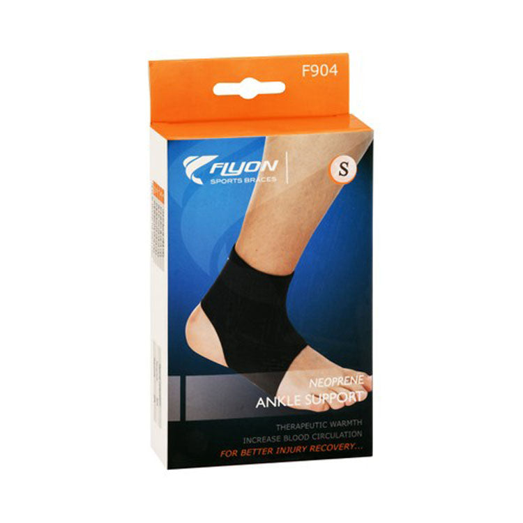 Flyon Small Black Neoprene Ankle Support (15.6-21cm)