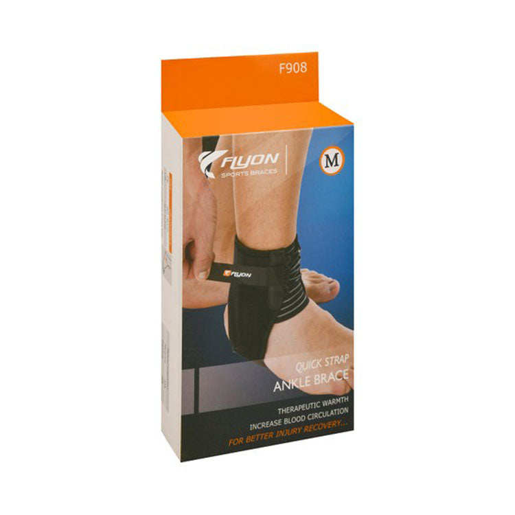 Flyon Medium Neoprene Quick Strap Ankle Brace (25-33cm)