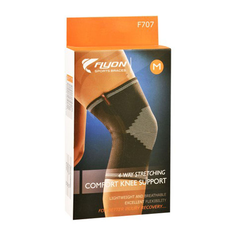 Flyon Medium 4 Way Stretching Comfort Knee Support (38.4-40.6cm)