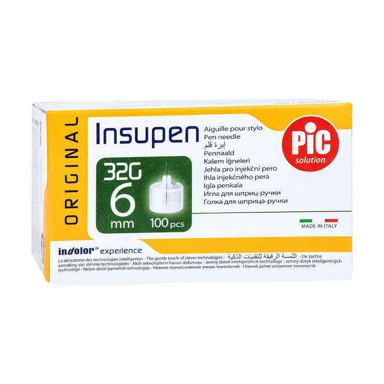 إبر أقلام الأنسولين بيك سوليوشن إنسوبن أوريجينال 6 مم 32G