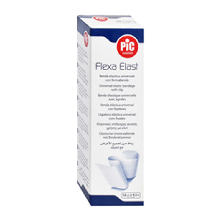 Pic Solution White Elastic Bandage with Clip (12cmx4.5m)