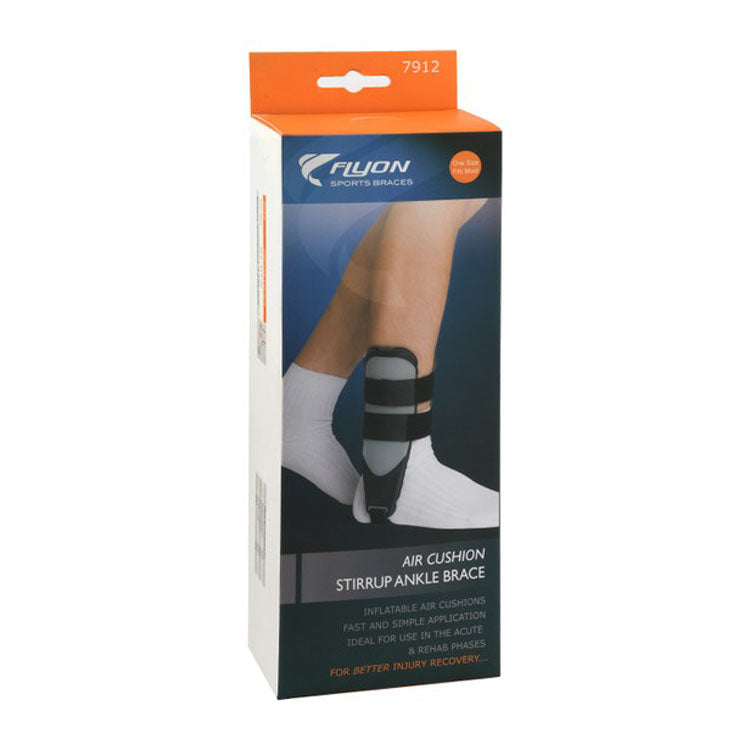 Flyon Universal Size Black & Gray Air Cushion Ankle Brace (25-41cm)
