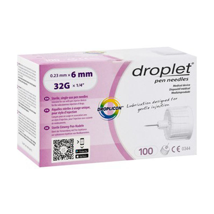 إبر قلم معقمة للقطرات 32G (0.23x6 مم)