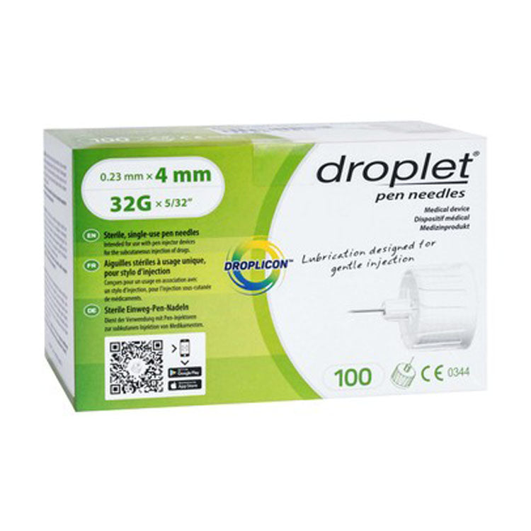 Droplet Sterile 32G Pen Needles (0.23x4mm)