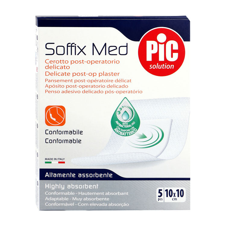 Pic Solution Soffix Med Delicate Post-Operative Plasters with Antibacterial Solution (10x10cm)