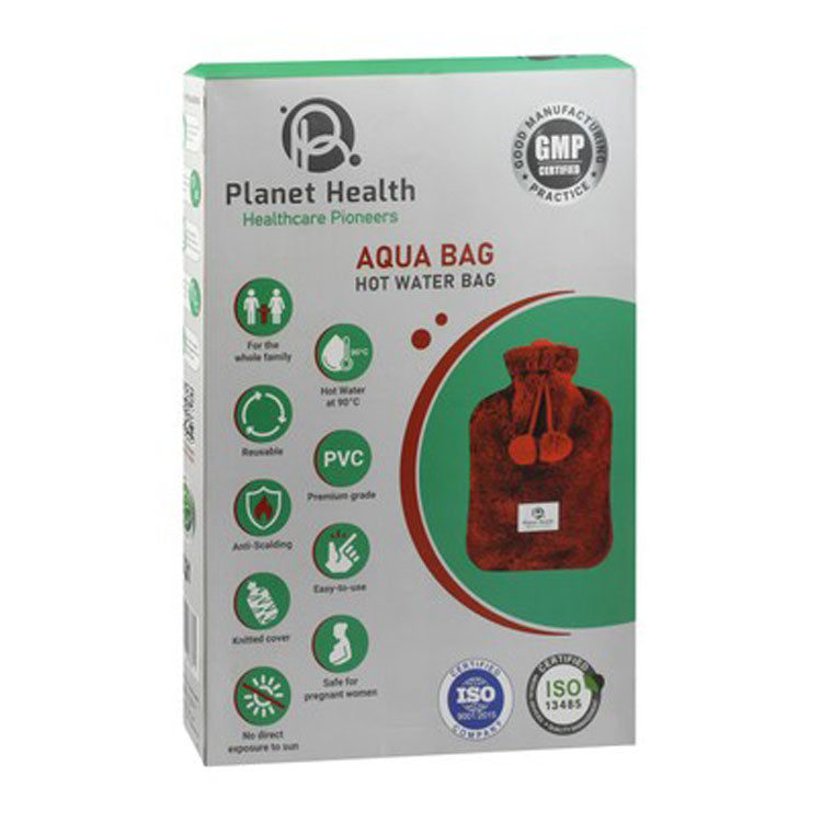 Planet Health Eco-Friendly Red 2L Hot Water Bag with Knitted Cover