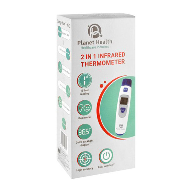مقياس حرارة بالأشعة تحت الحمراء 2 في 1 من بلانيت هيلث