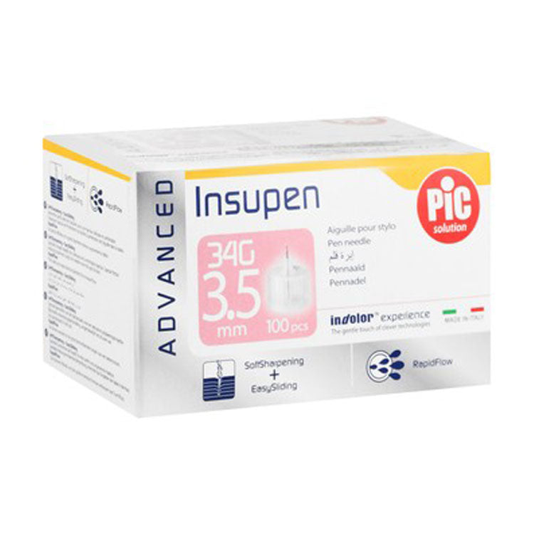 إبر قلم Pic Solution Insupen Advanced 34G 3.5mm