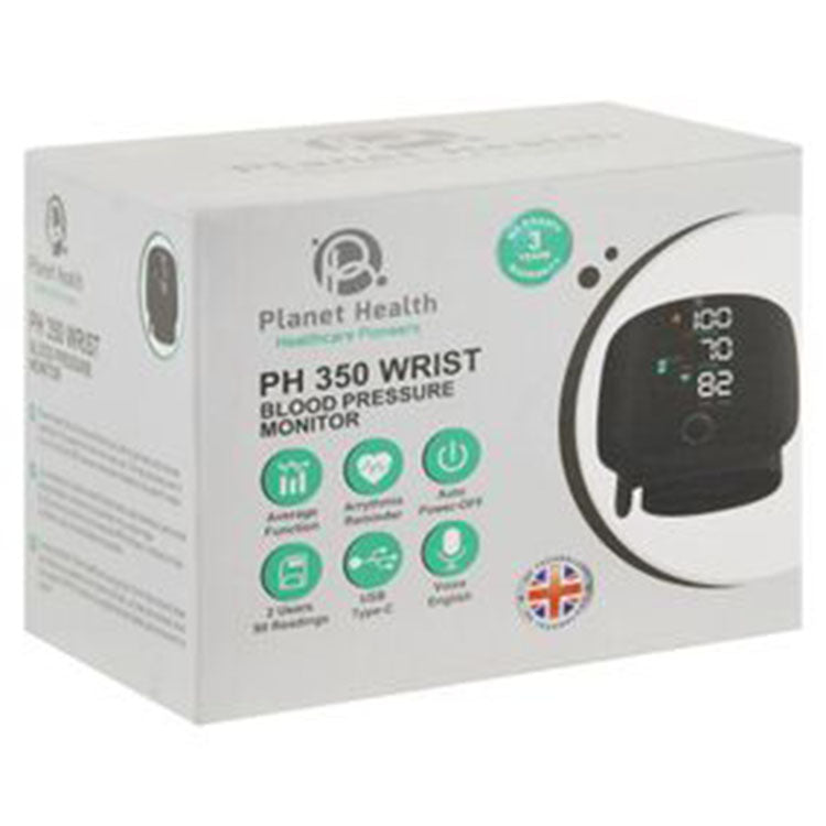 Planet Health Wrist Blood Pressure Monitor - Black, PH 350