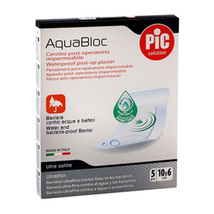 ضمادات بيك سوليوشن أكوا بلوك المقاومة للماء لما بعد العمليات الجراحية مع ضمادة مضادة للبكتيريا (10 × 6 سم)