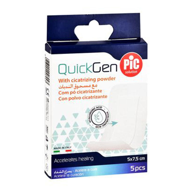 Pic Solution QuickGen Plasters with Cicatrizing Powder & Hyaluronic Acid (5x7.5cm)
