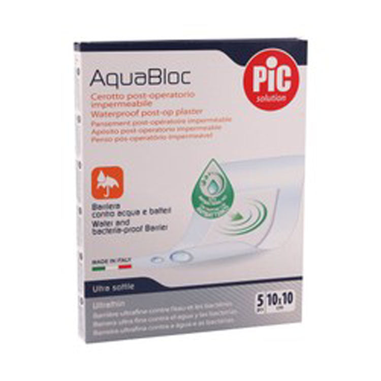 Pic Solution Aquabloc Ultra Thin Waterproof Post-Operative Plasters (10x10cm) 5 per pack