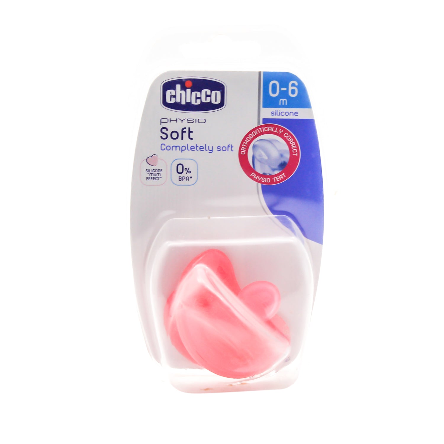 Chicco Physio Forma Pink Silicone Orthodontic Soother (0-6 Months) - BPA free