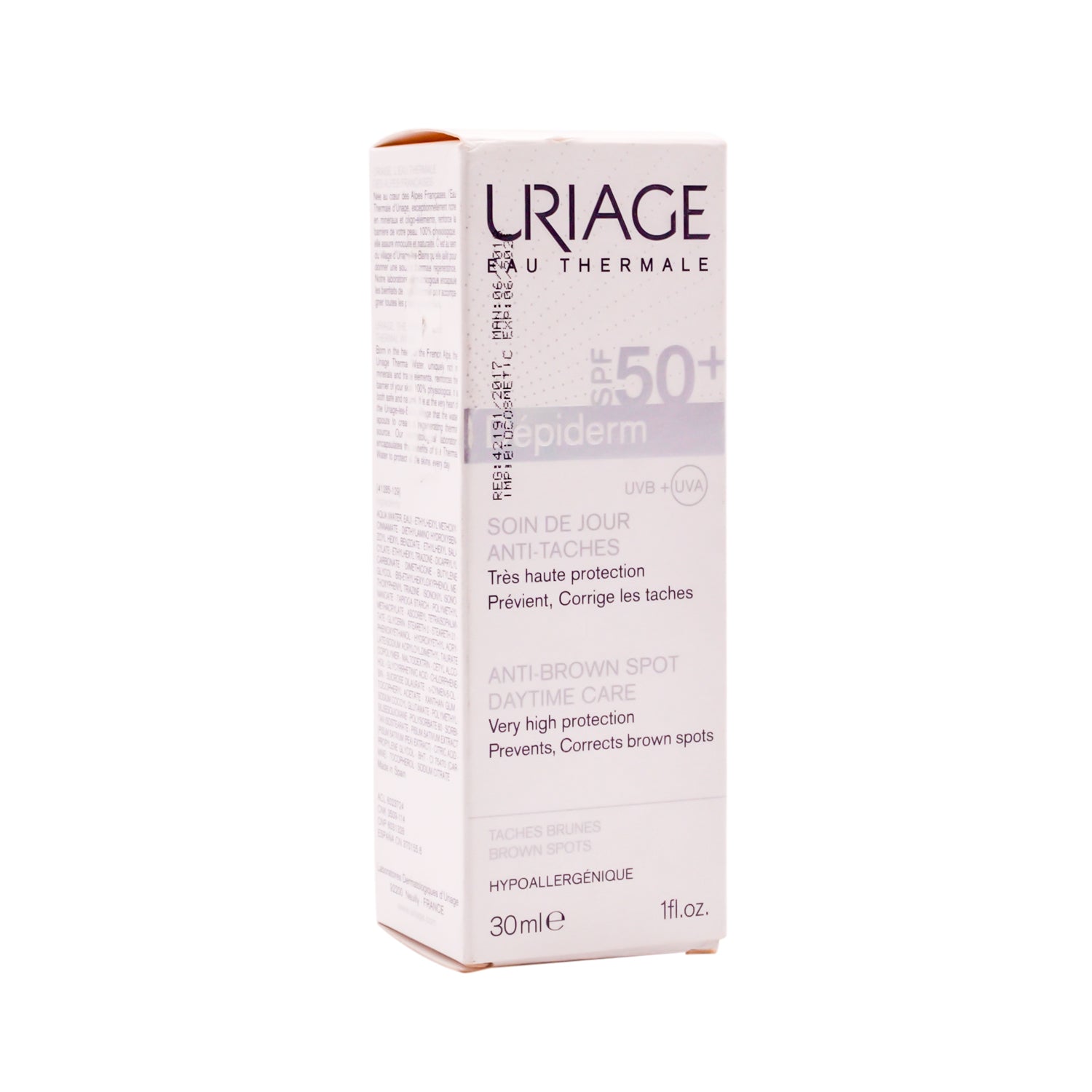 Uriage Eau Thermale Depiderm Anti-Dark Spot Facial Day Cream  SPF50+ - non comedogenic