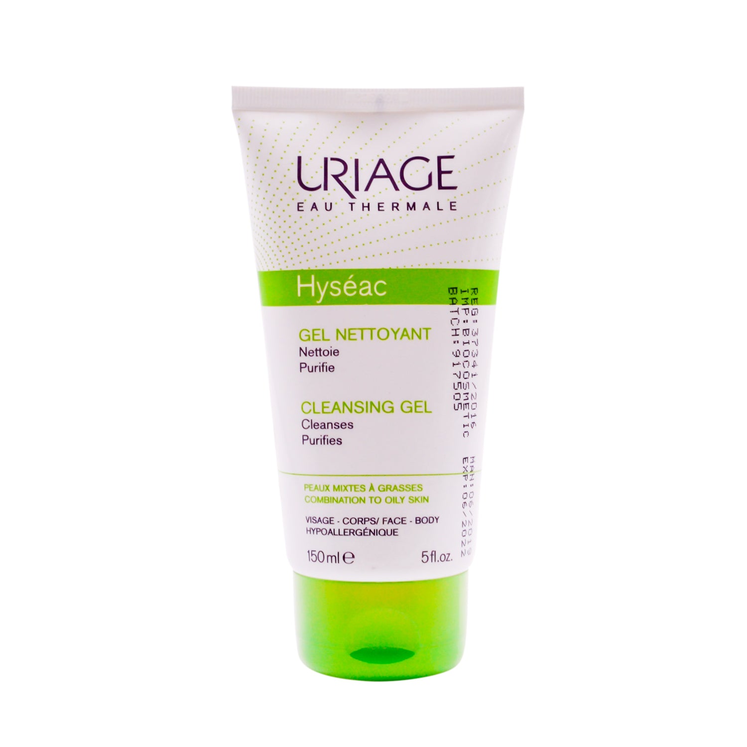 Uriage Eau Thermale Hyseac Hypoallergenic Face & Body Cleansing Gel for Combination to Oily Skin - soap free