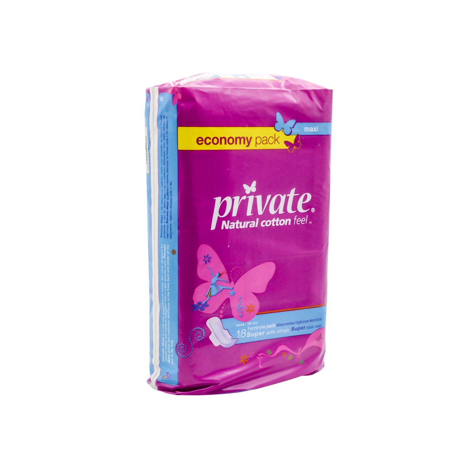 Private Natural Cotton Feel Maxi Super Pads Super with Wings