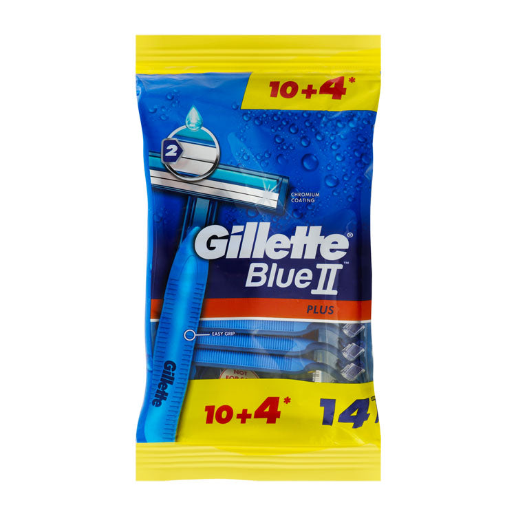 Gillette Blue II Plus Easy Grip Razors (10+4 Free)