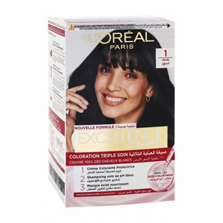 L'Oreal Excellence Triple Care Hair Color Cream Black 1.0