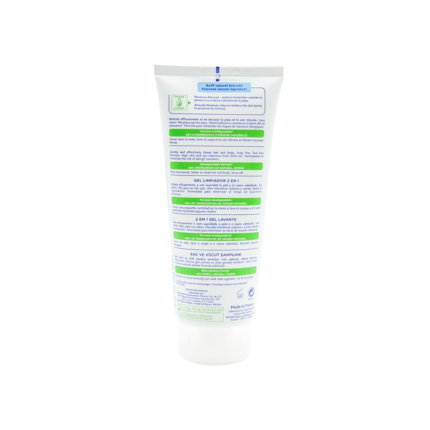 Mustela Hypoallergenic Cleansing Hair & Body Gel for Infants - parabens free, phthalate free, phenoxyethanol free