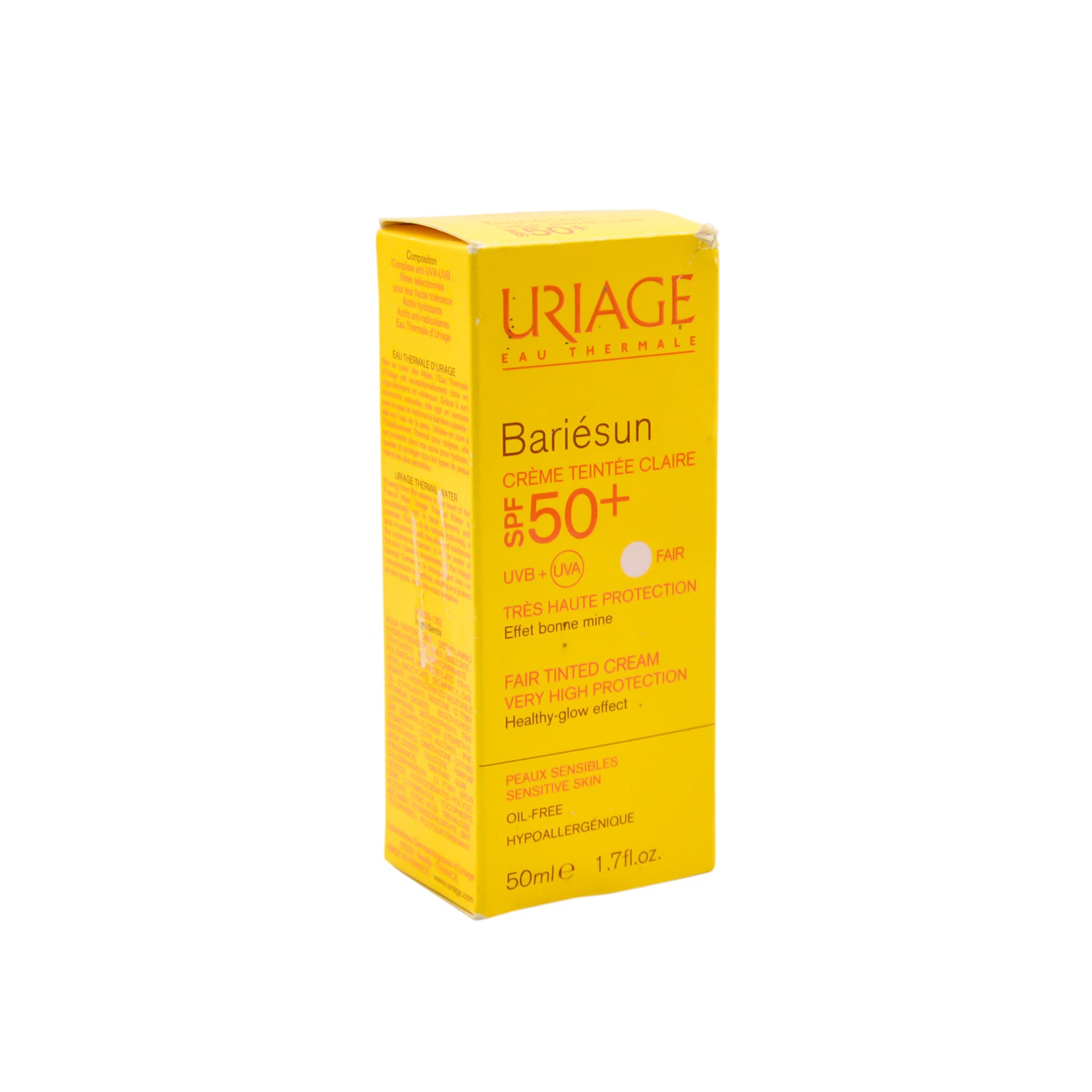 واقي شمس مقاوم للماء من يورياج أو ثيرمال باريسون، لون فاتح، للوجه والجسم، مناسب للبشرة الحساسة، عامل حماية من الشمس 50+