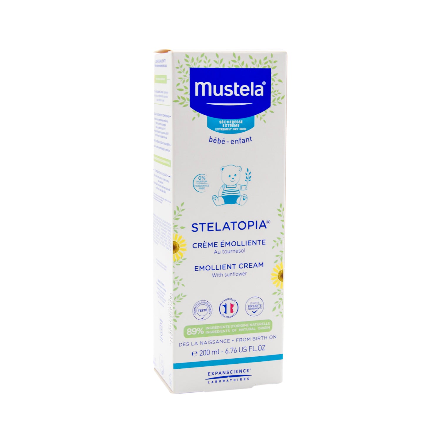 Mustela Stelatopia Emollient Baby Cream with Sunflower Oil for Extremely Dry Skin (From Birth Onwards) - fragrance free