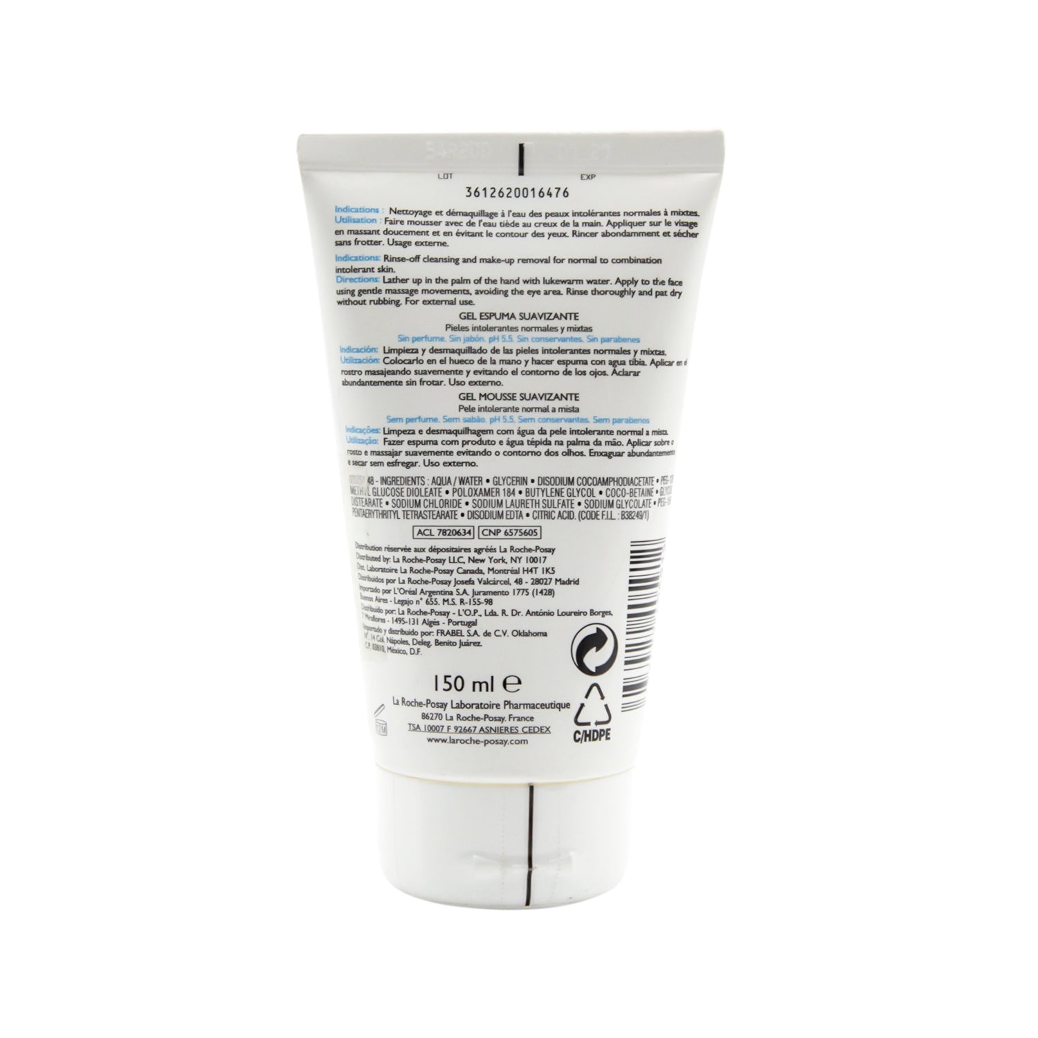 La Roche-Posay Toleriane Softening Facial Foaming Gel for Normal to Combination & Intolerant Skin - fragrance free