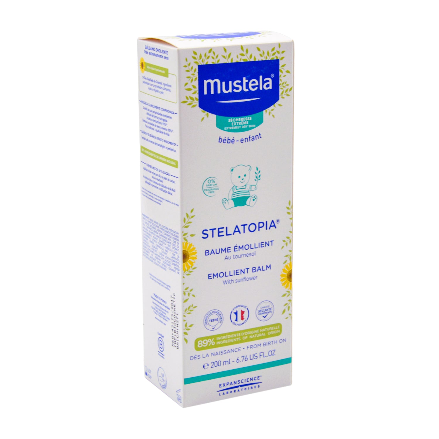 Mustela Stelatopia Baby Emollient Body Balm with Sunflower for Extremely Dry Skin (0+ Months) - perfume free, fragrance free