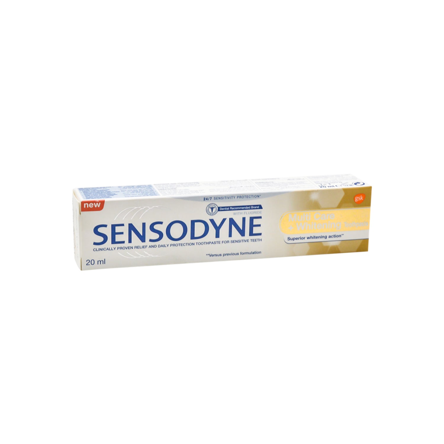 Sensodyne Multicare Plus Whitening Toothpaste with Fluoride for Sensitive Teeth