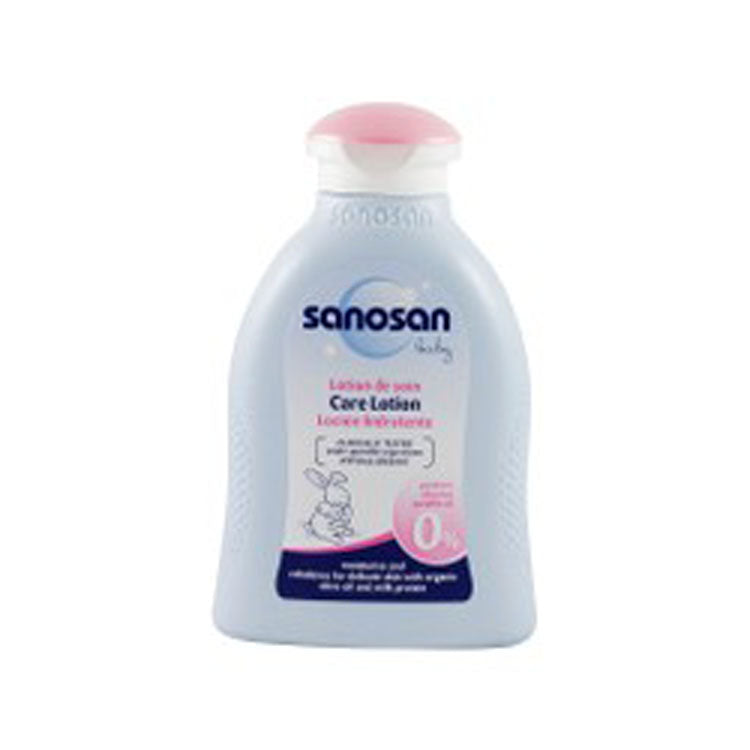 Sanosan Hypoallergenic Baby Lotion with Organic Olive Oil & Milk Protein for Delicate Skin - parabens free, silicones free, paraffin oil free