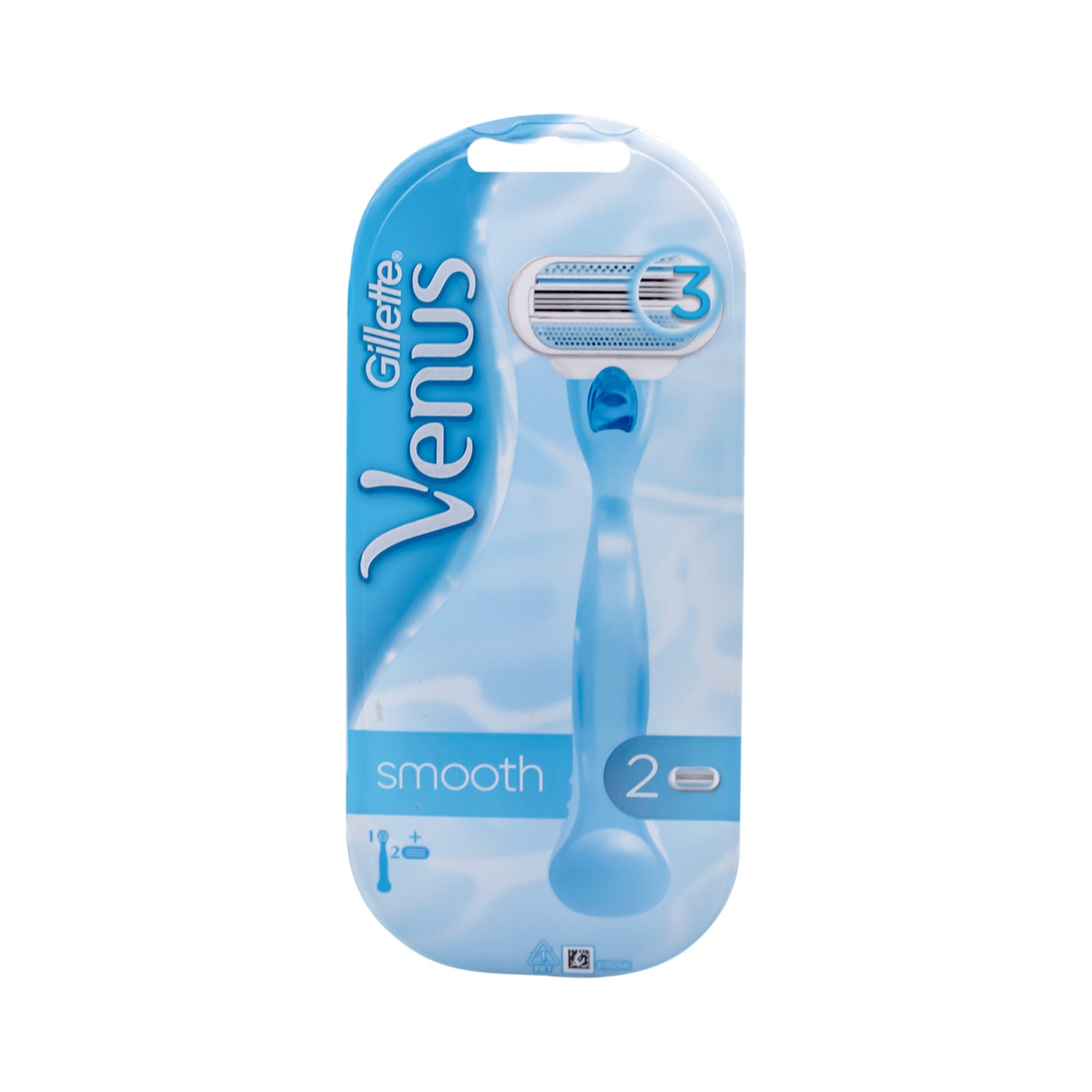ماكينة حلاقة جيليت فينوس بثلاث شفرات مع شفرتين بديلتين للنساء