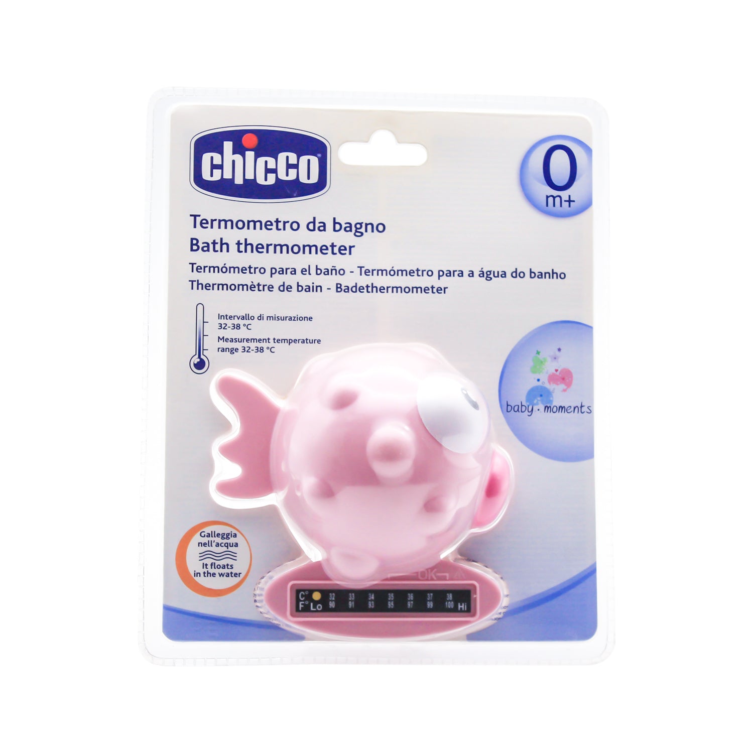 مقياس حرارة حمام شيكو الوردي (من عمر 0+ أشهر)