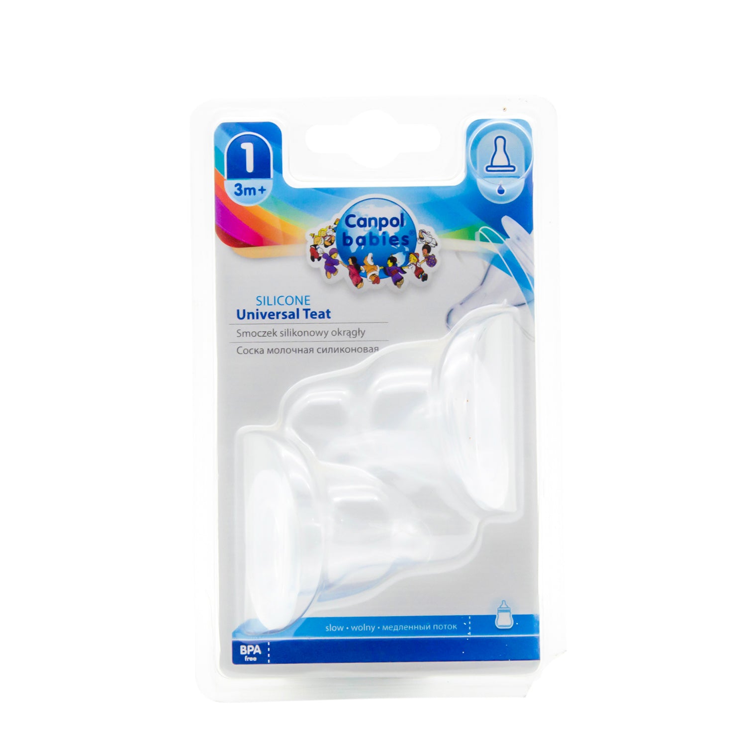 Canpol Babies Universal Slow Flow Silicone Teats Stage 1 (3+ Months) - BPA free