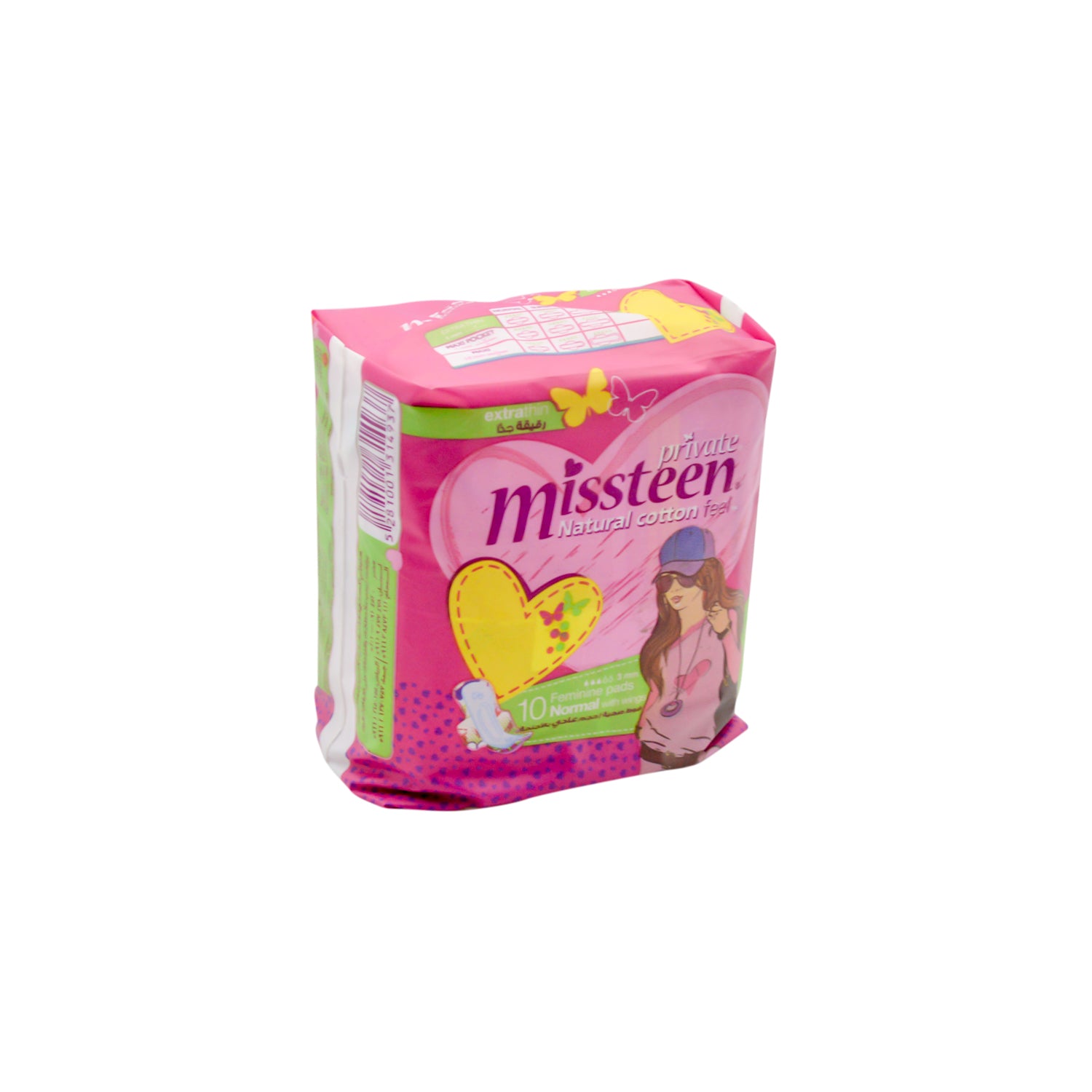 Private Missteen Feminine Pads Extra Thin Normal with Wings