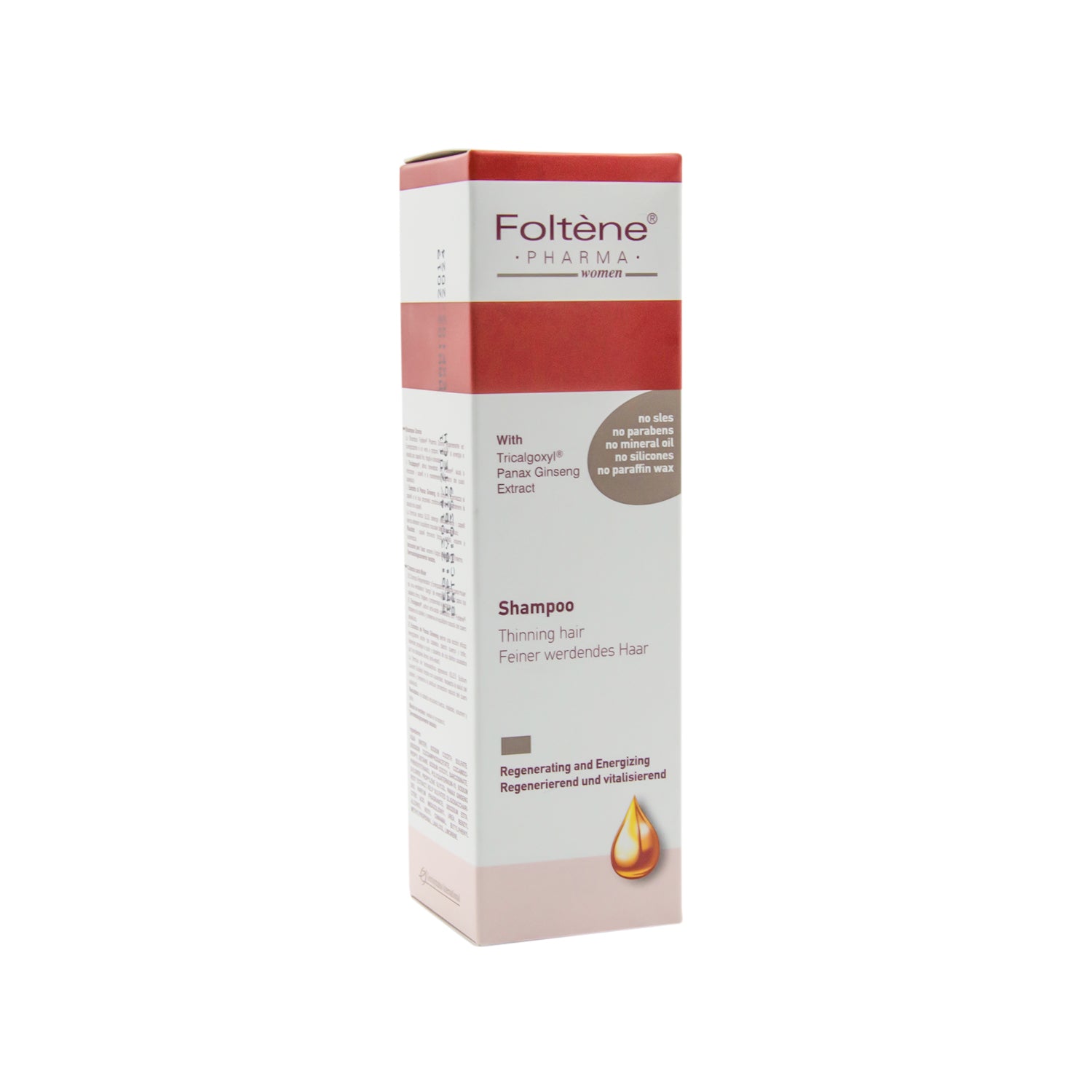 Foltene Strengthening, Revitalizing & Volumizing Shampoo for Women's Thinning Hair - sulfate free, mineral oil free, paraffin free