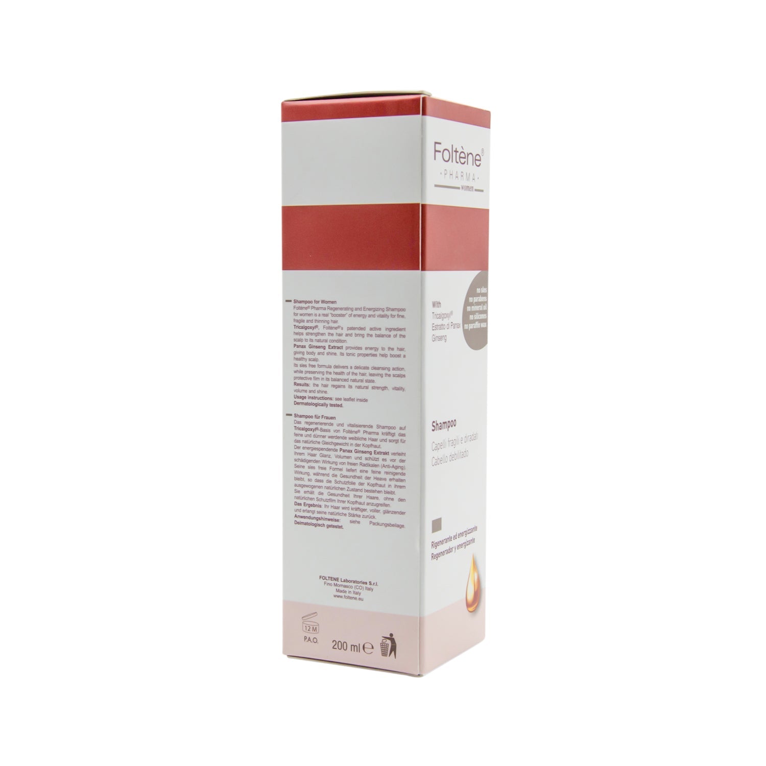 Foltene Strengthening, Revitalizing & Volumizing Shampoo for Women's Thinning Hair - sulfate free, mineral oil free, paraffin free