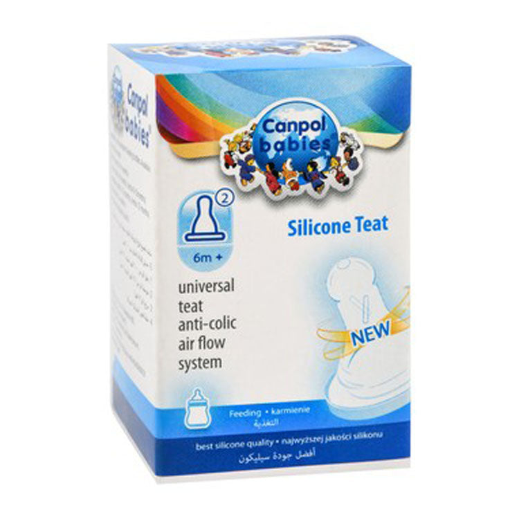 Canpol Babies Anti-Colic Medium Flow Silicone Teat Stage 2 (6+ Months)