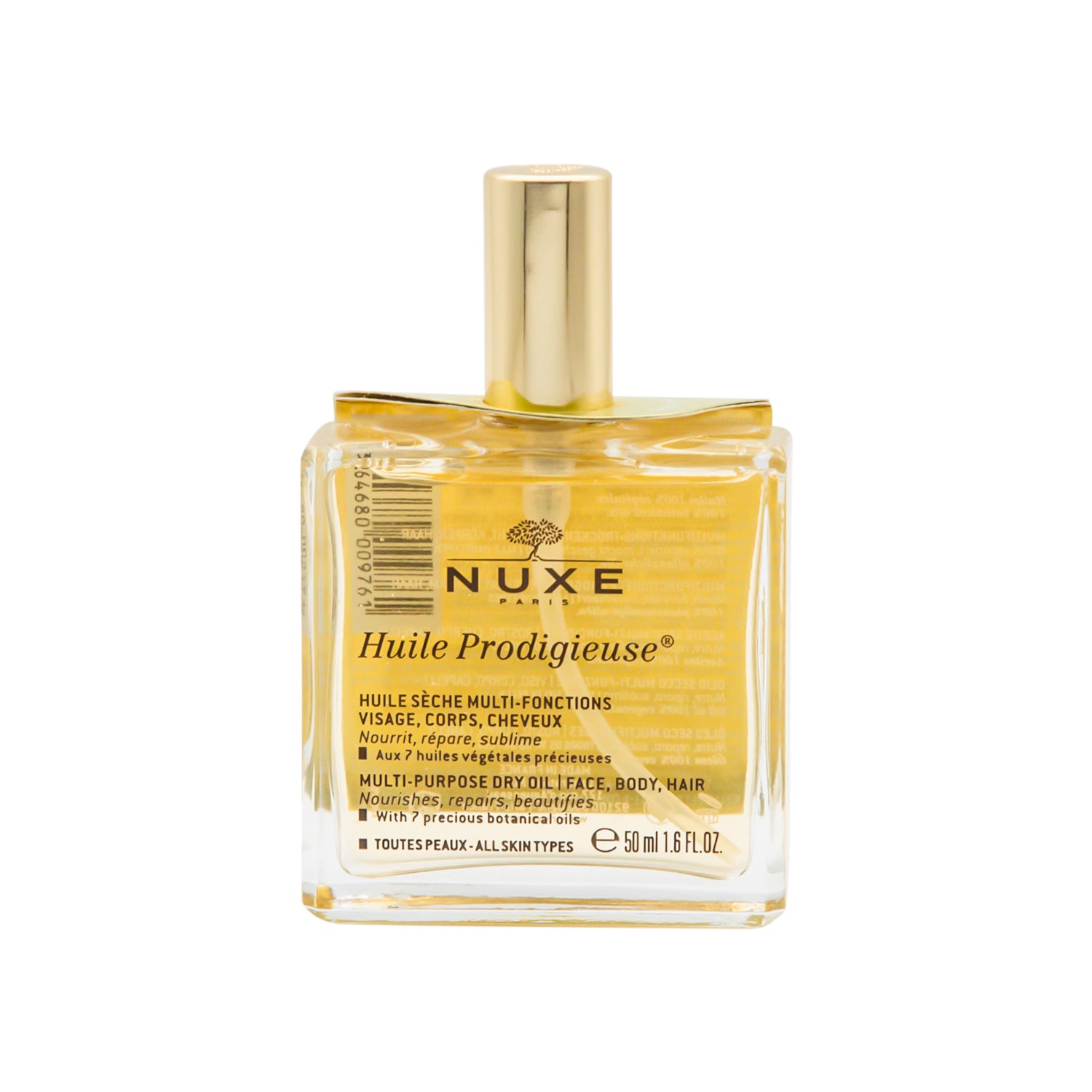 Nuxe Huile Prodigieuse Multipurpose Face, Body & Hair Dry Oil with Botanical Oils for All Skin Types
