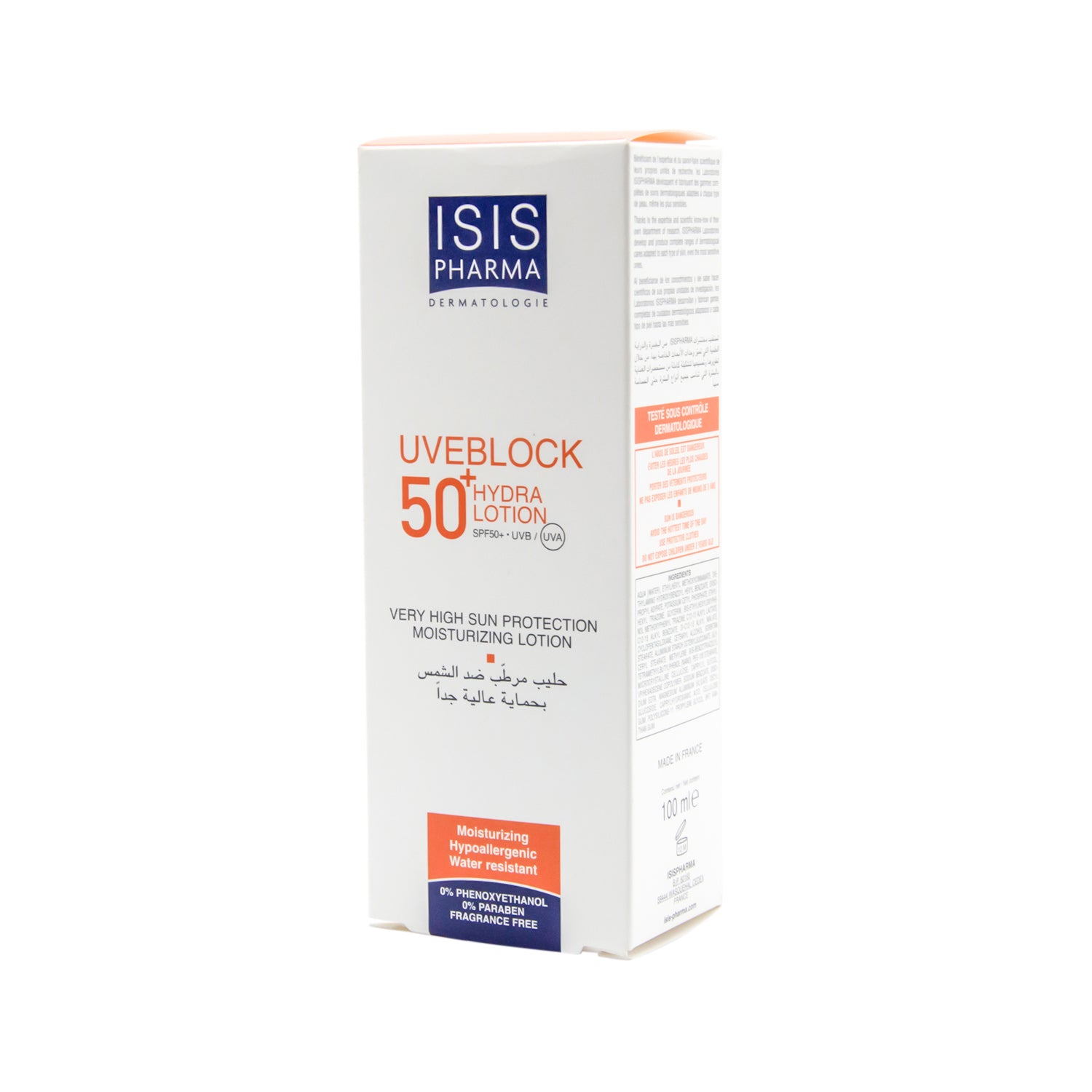 Isispharma Uveblock Hypoallergenic Moisturizing Sunscreen SPF50+ - fragrance free, parabens free, phenoxyethanol free