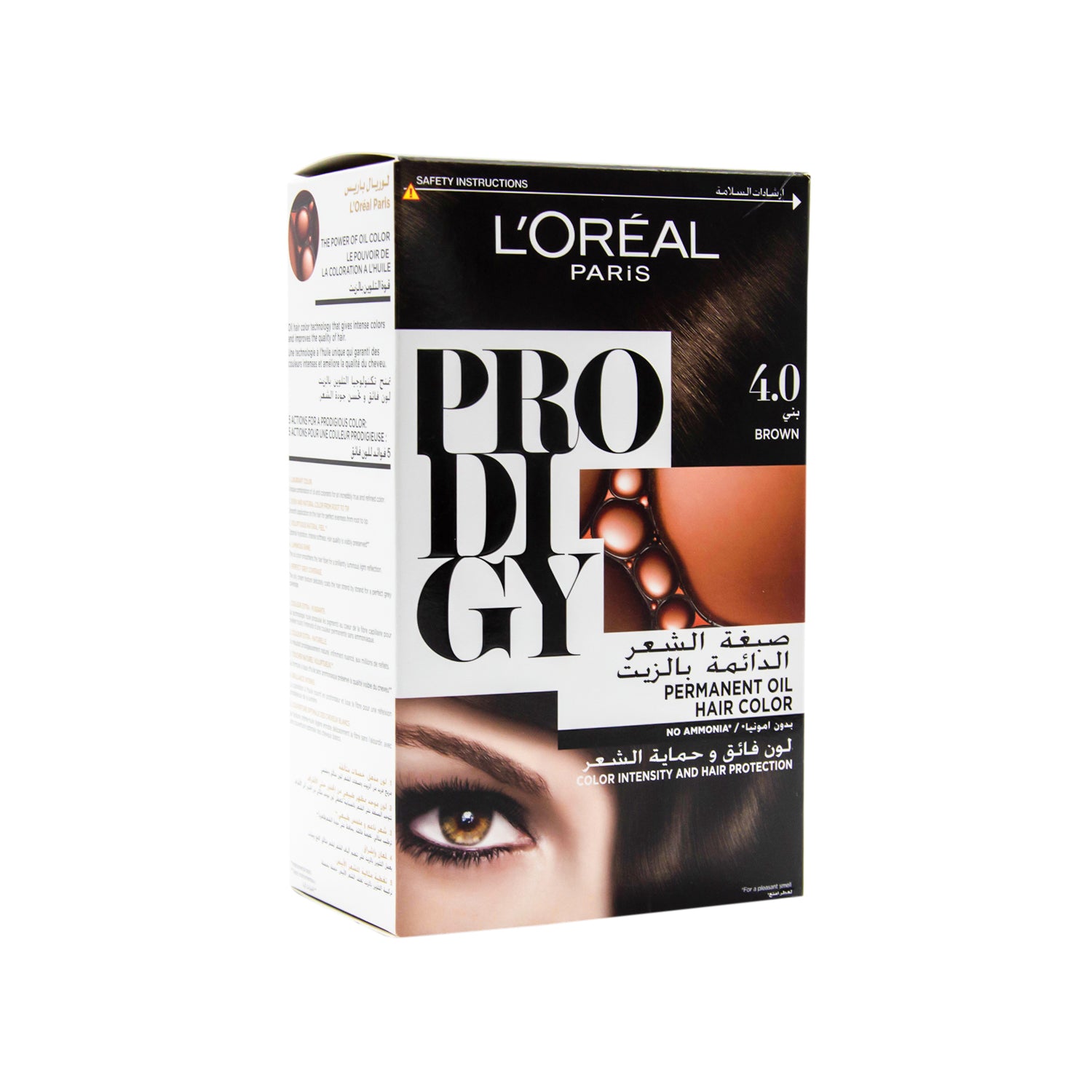 L'Oreal Prodigy Permanent Oil Hair Color Sepia Brown 4.0 - ammonia free