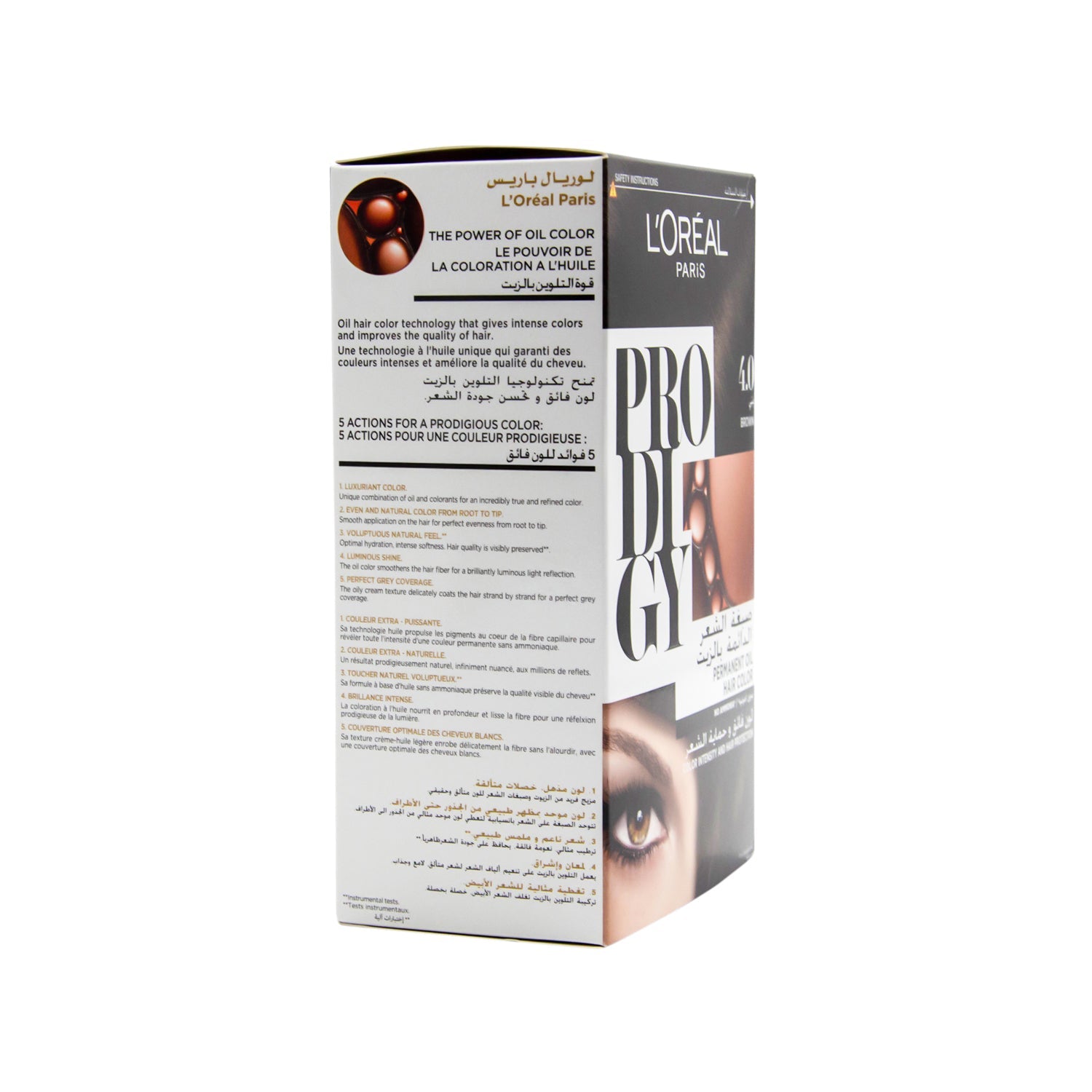 L'Oreal Prodigy Permanent Oil Hair Color Sepia Brown 4.0 - ammonia free