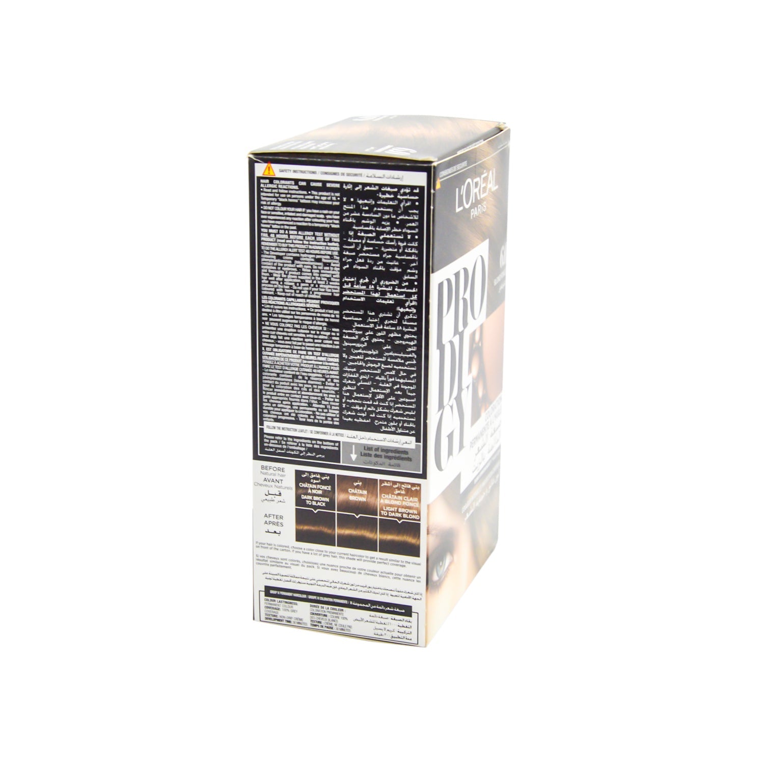 صبغة الشعر الدائمة لوريال بروديجي بالزيت، لون أشقر داكن 6.0 - خالية من الأمونيا